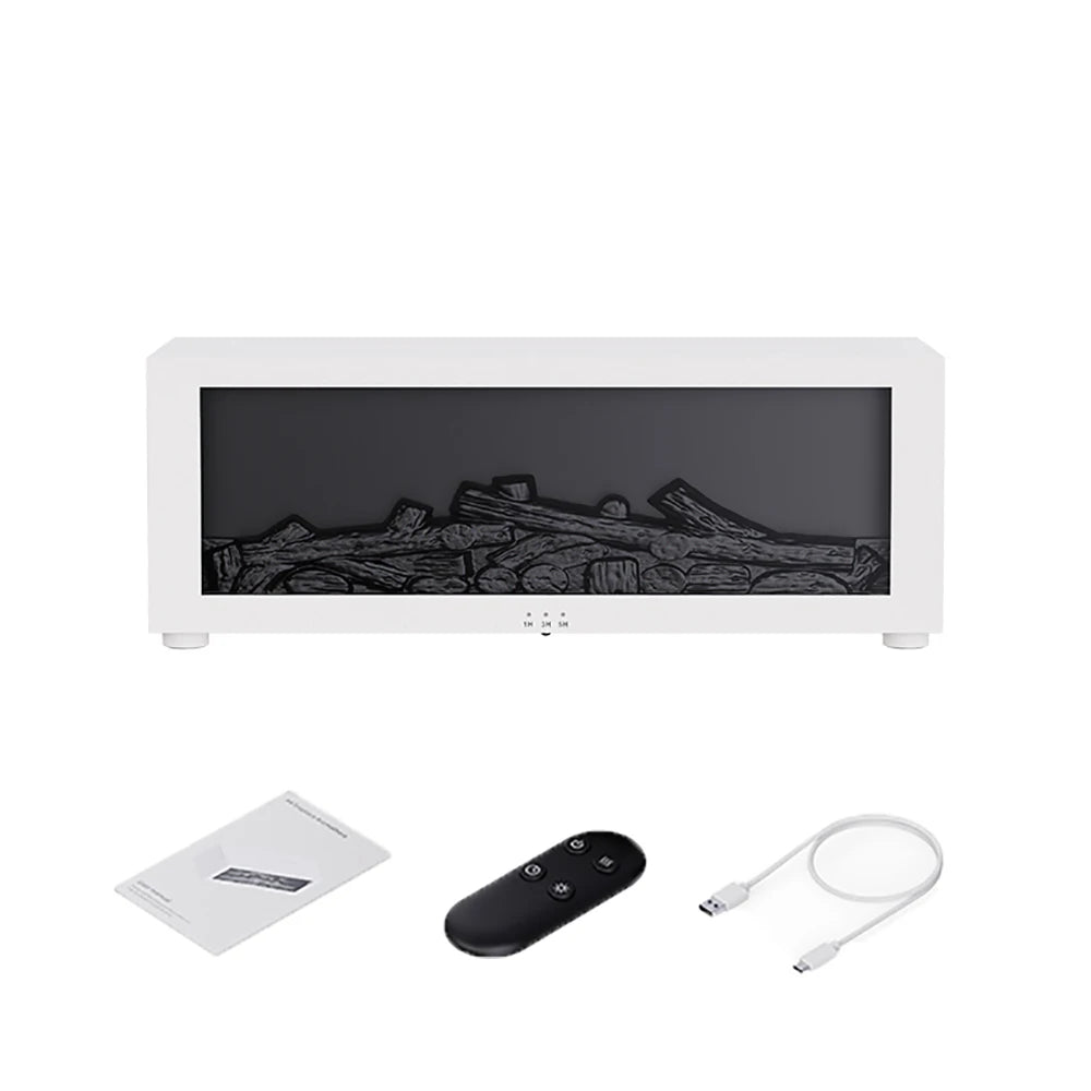 2-in-1 Aroma Diffuser and Air Humidifier – Realistic Flame, LED Ambient Light, and Remote Control