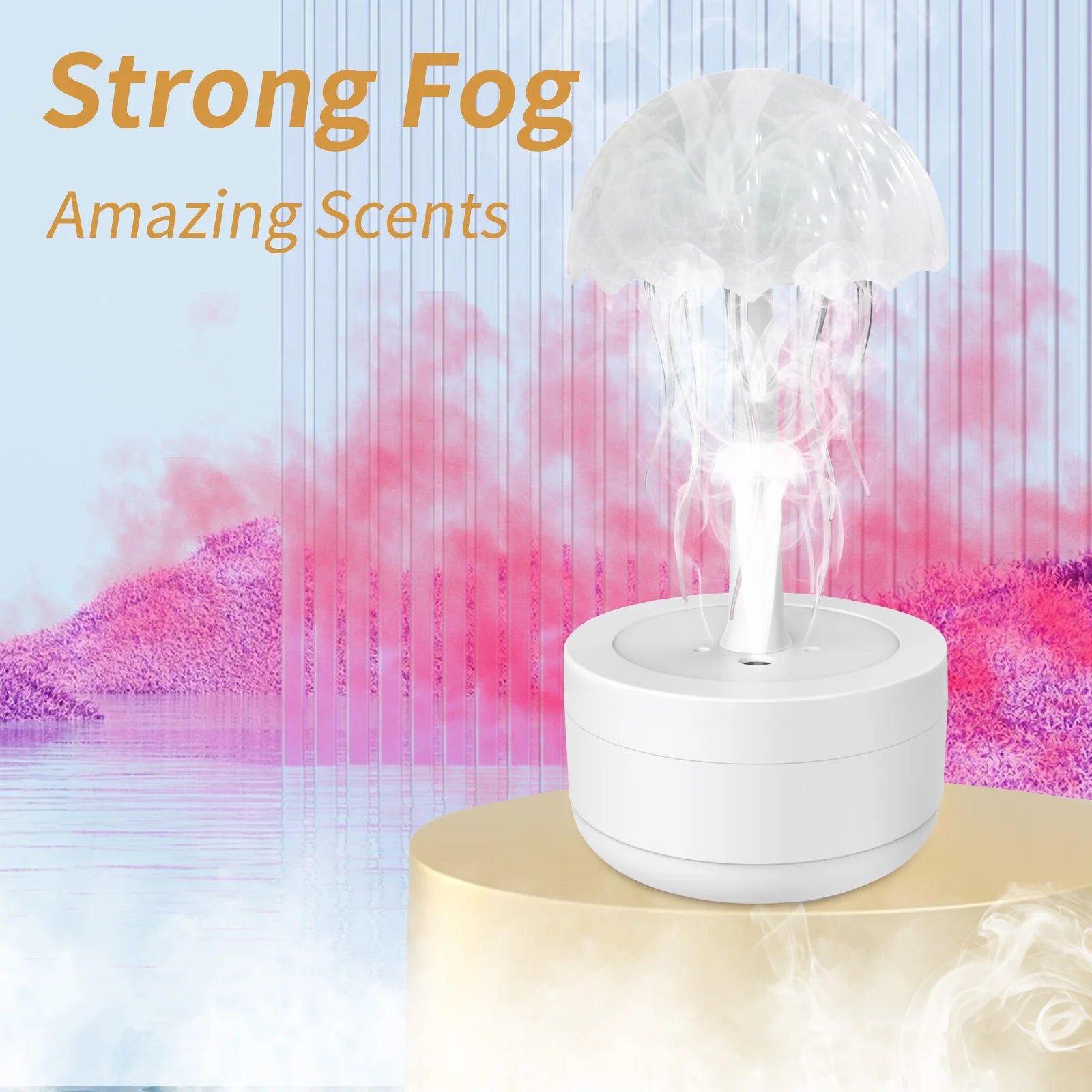 Jellyfish Cartoon Nihgt Light RGB Voice Control Jellyfish Bedside Lamp Type-C LED Night Lamp Upgraded Bluetooth Humidifier Model